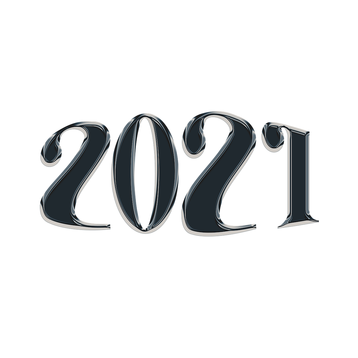 A designed graphic of "2021."